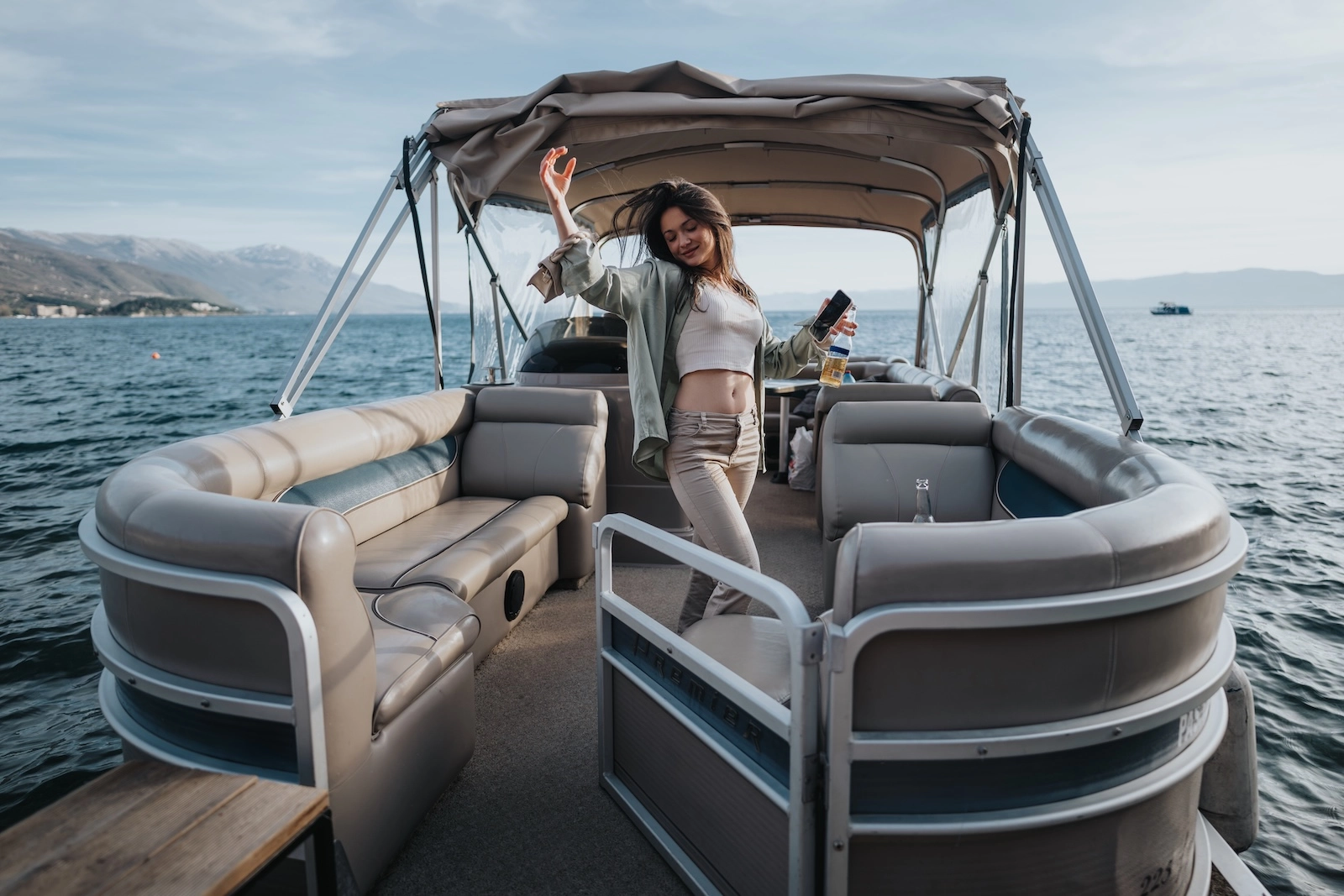 dancing lady on a boat